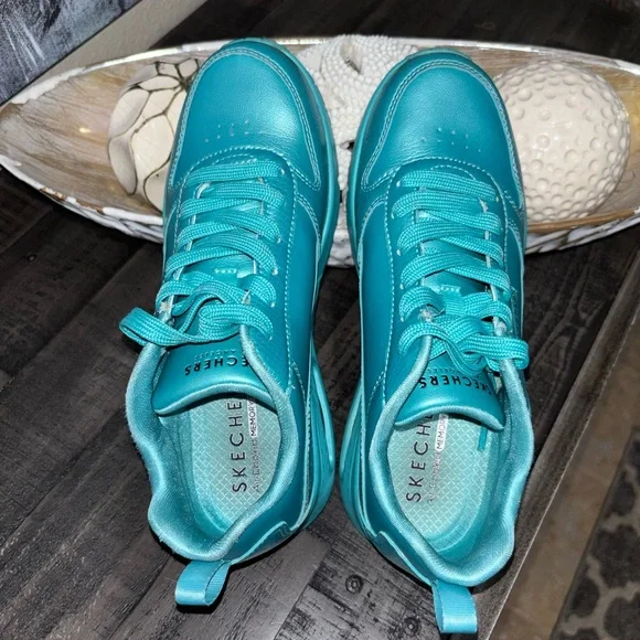 Skechers Women's Street Uno-Slither & Shine teal casual shoes SZ6.5 - Picture 4 of 10